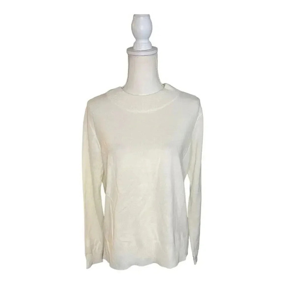 NEW Lea & Viola Women’s Large Ivory Sweater With Criss Cross Back NWT - Picture 1 of 5